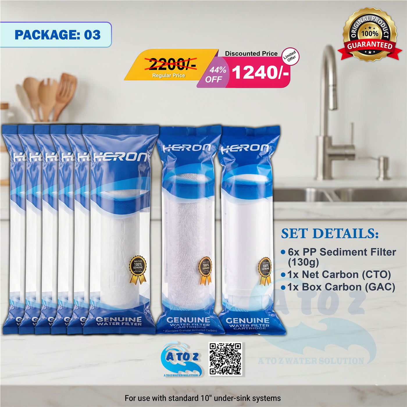 Heron Water Filter Kit Package 03 (8 Items)
