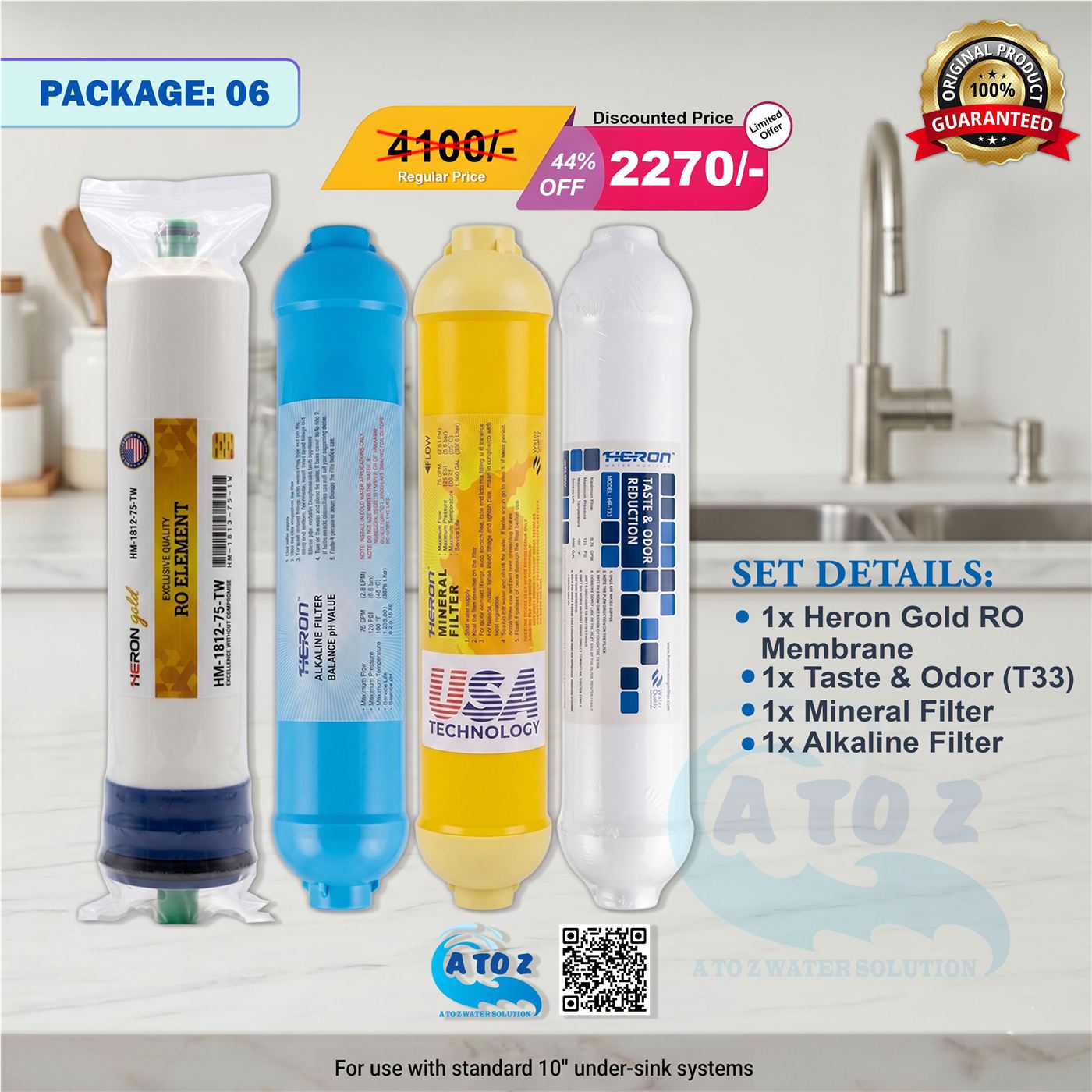 Heron Water Filter Kit Package 06 (4 Items)